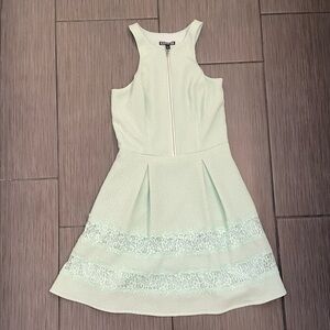 Express Fit And Flare Lace Front Pleated Dress size 0